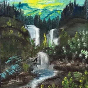 Berglandschaft mit Wasserfall